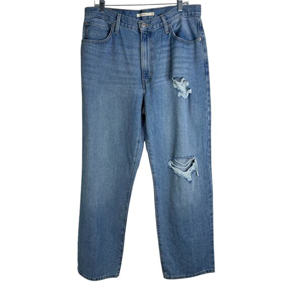 Levi’s ‘94 Baggy Straight Leg Wide Leg Distressed Women’s 32 Size 14 Mid-Rise - Picture 2 of 16